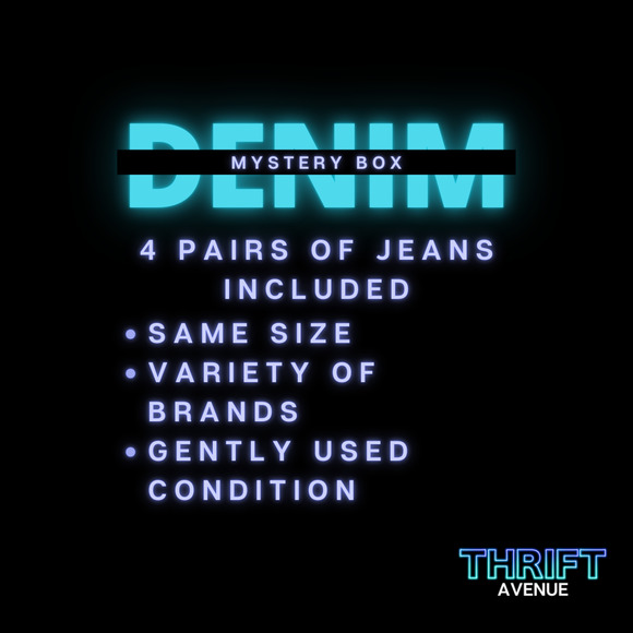 DENIM MYSTERY BOX 4 Piece Denim Jeans: Assorted Brands and Styles Size 6/7 - Picture 2 of 2